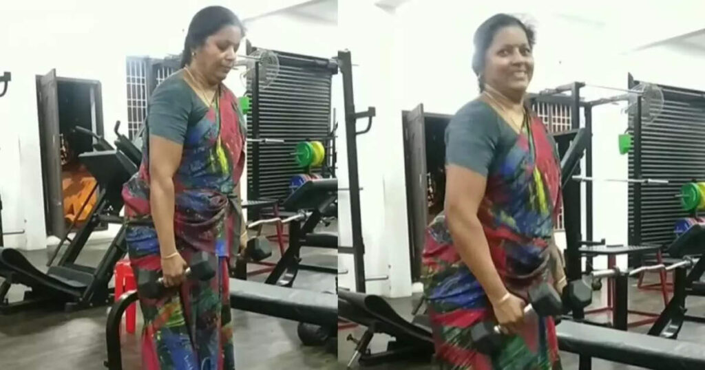 viral-video:-ഈ-അമ്മ-പൊളിയാണ്;-56ാം-വയസിലും-സാരിയുടുത്ത്-വര്‍ക്കൗട്ട്,-വൈറലായി-വീഡിയോ